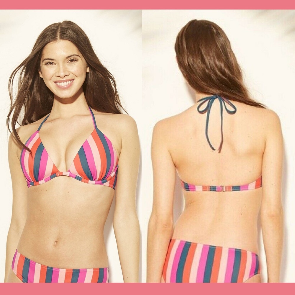 NWT $28 Shade & Shore Tropics Lightly Lined Triangle Bikini Top [ SZ 32B ] #3283
